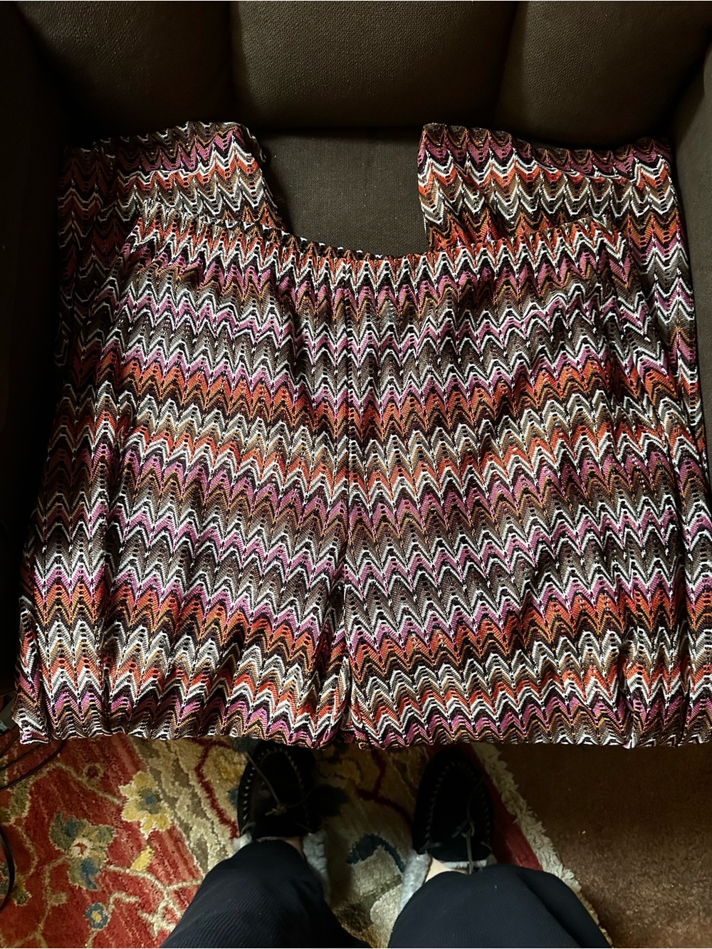 Chevron Knit pants in Pink, Orange, Black